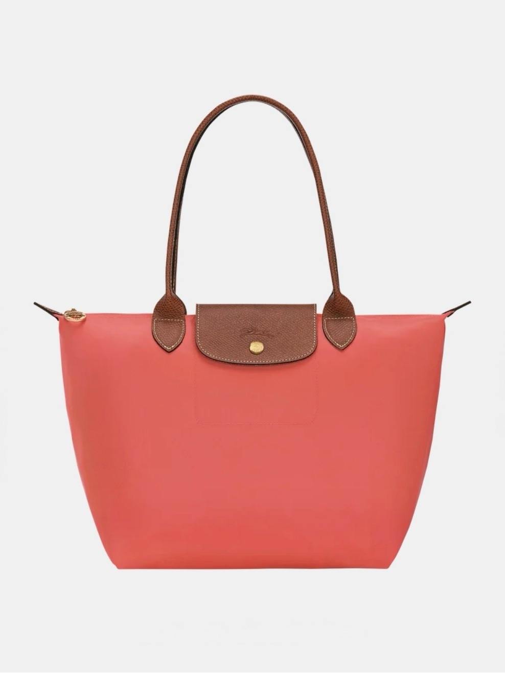 Authentic Longchamp Le Pliage Medium Shoulder Tote - Grenadine Pink